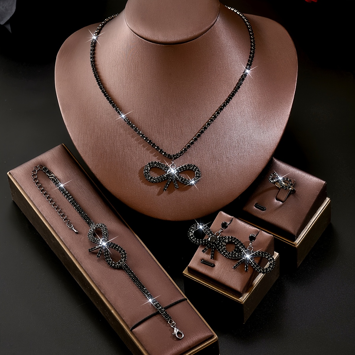 French-Style Romantic Women's Bow Chain Jewelry Set
